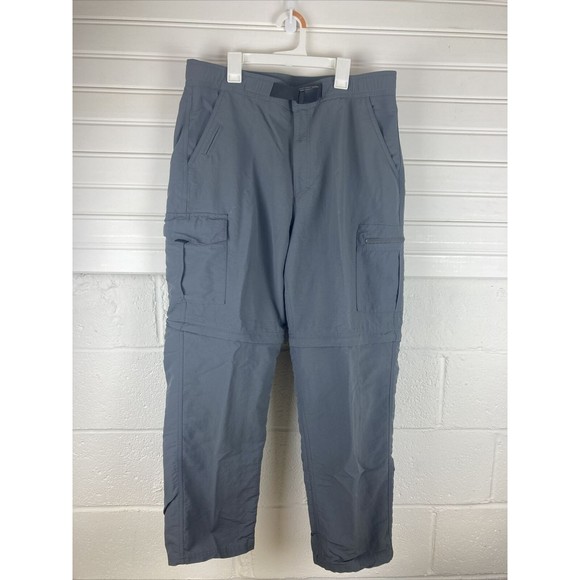 Nordic Track Cargo Zipper Convertible Nylon Pants Buckle Belt Gray Mens 36x30 - Picture 1 of 12